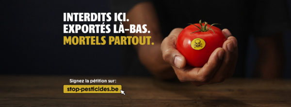 Switch SOSFaim Pesticides Facebook2 600x222 1 - : La Belgique doit jouer un rôle moteur pour stopper l’exportation de pesticides interdits d’usage sur le sol belge et européen.
